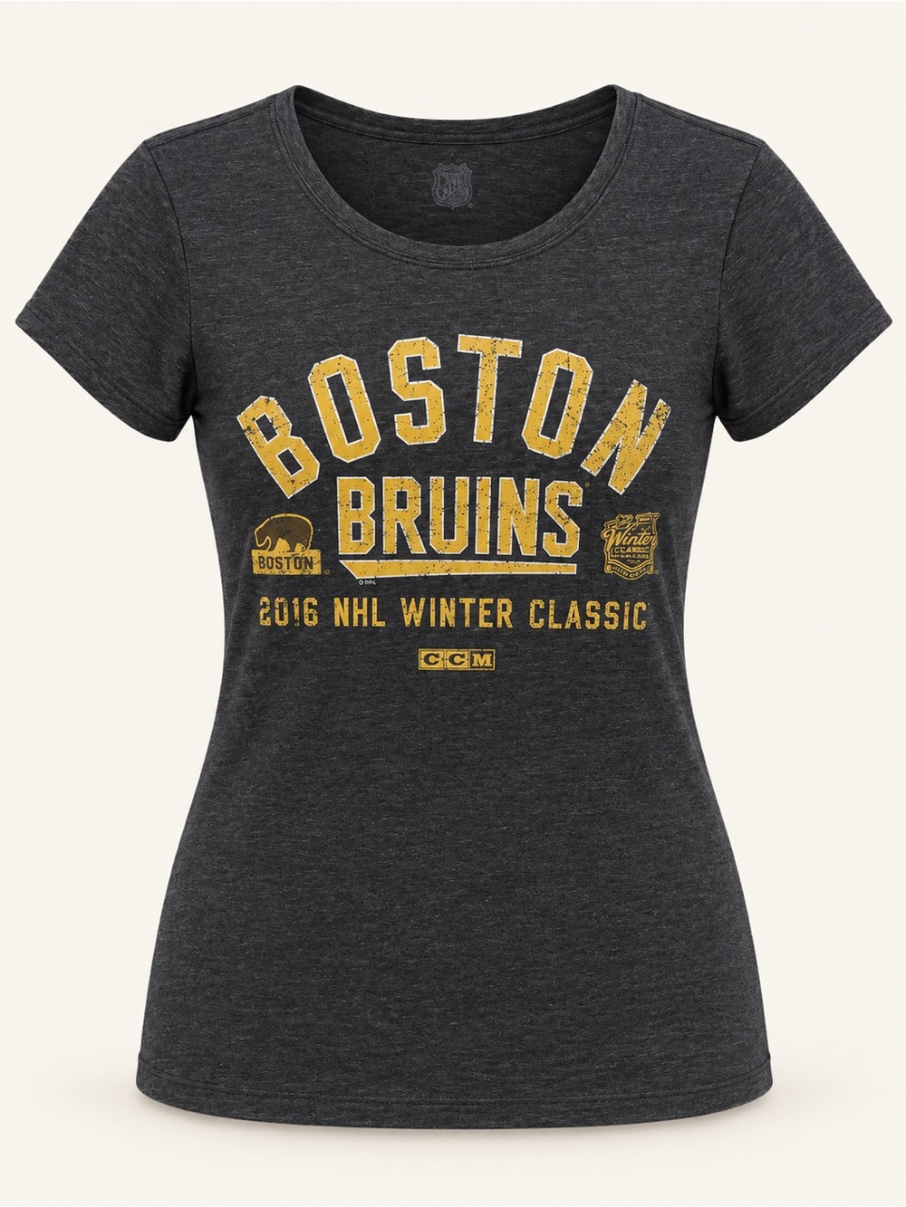 CCM Boston Bruins 2016 NHL Winter Classic Graphic Tee Women’s Large